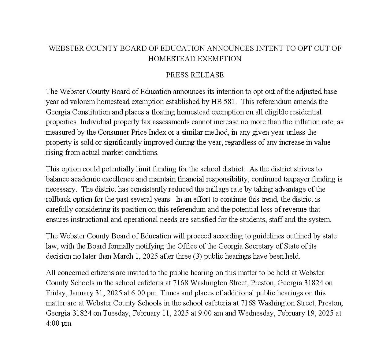 Press Release 1 Press Release 1