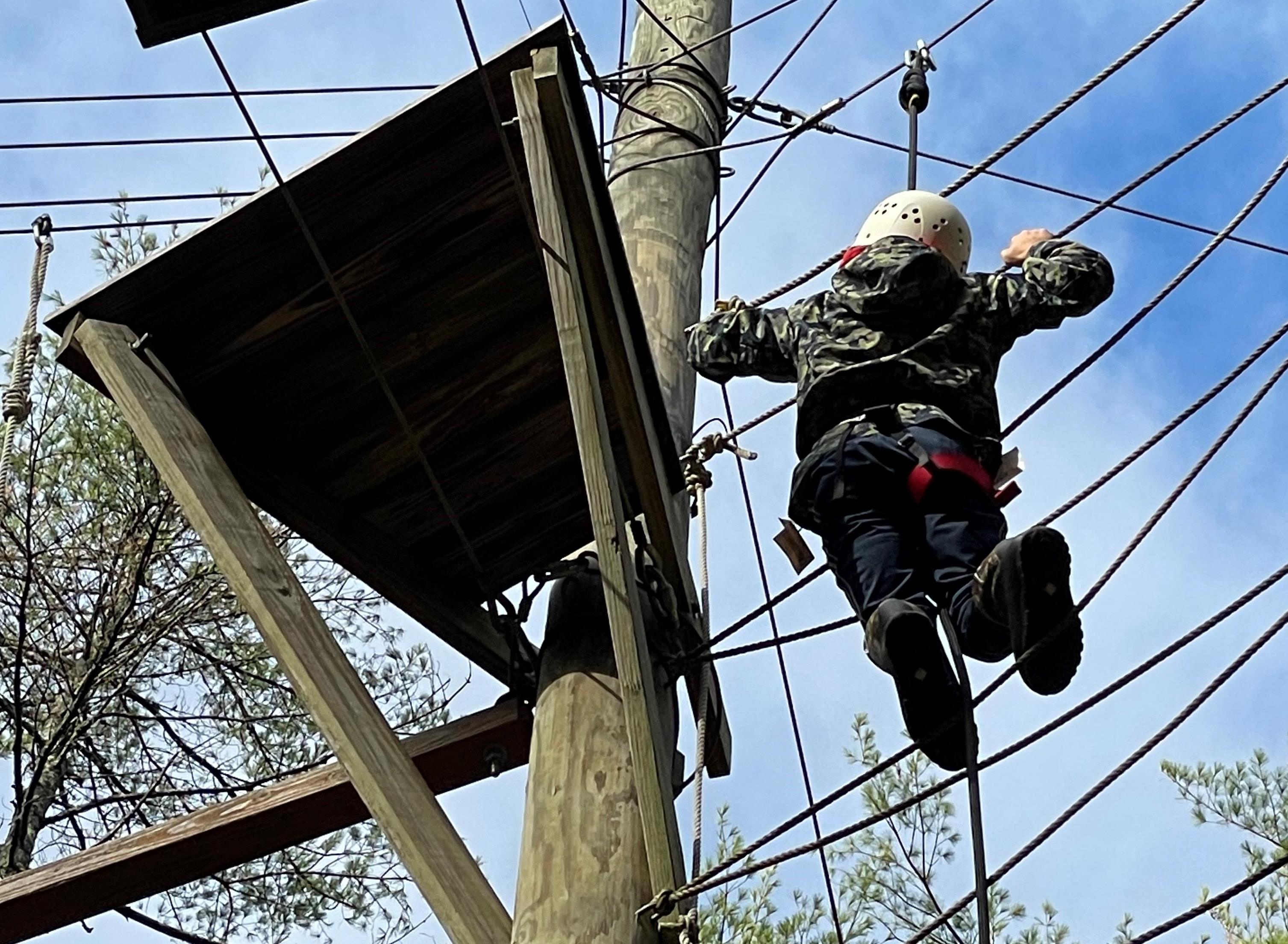 Students on the Ropes Course at Hulbert Outdoor Center Students on the Ropes Course at Hulbert Outdoor Center