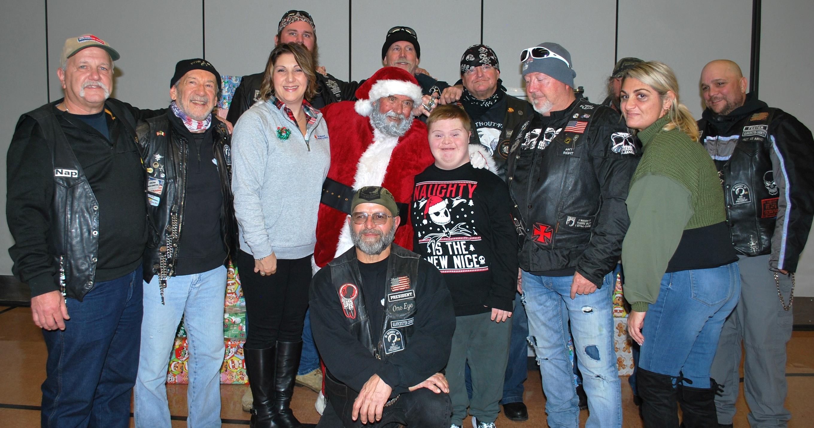 POW MIA Motorcycle Club with ADS Executive Director and student