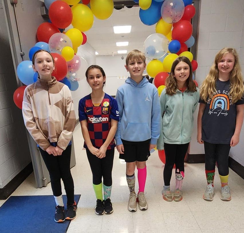 Fox in Sox Wednesday: Students wore mismatched shoes or crazy socks to celebrate Read Across America Week.