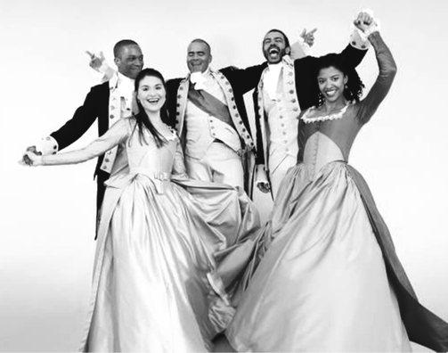 Hamilton Cast members in costume Hamilton Cast members in costume