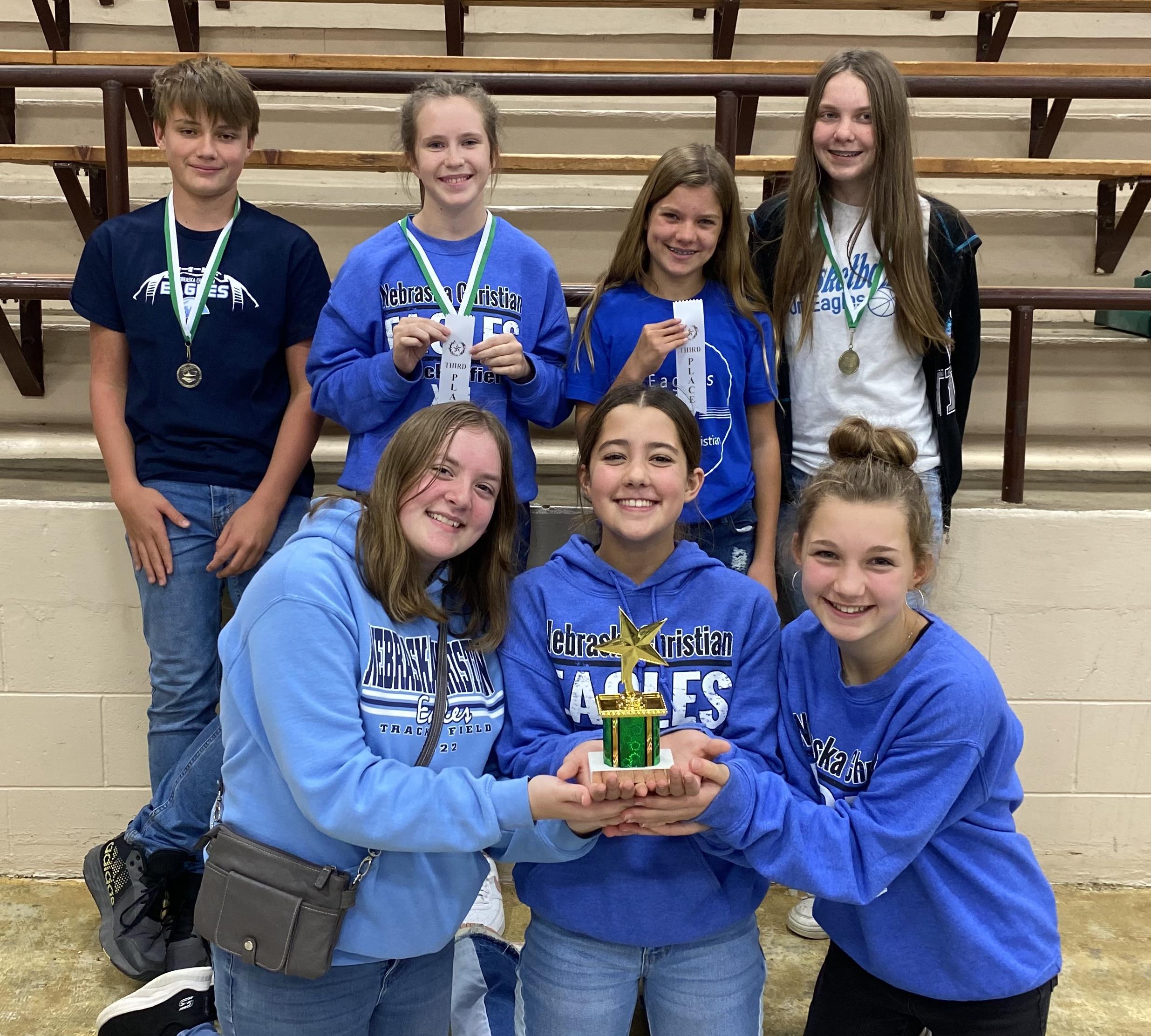 jr high students posing with awards jr high students posing with awards