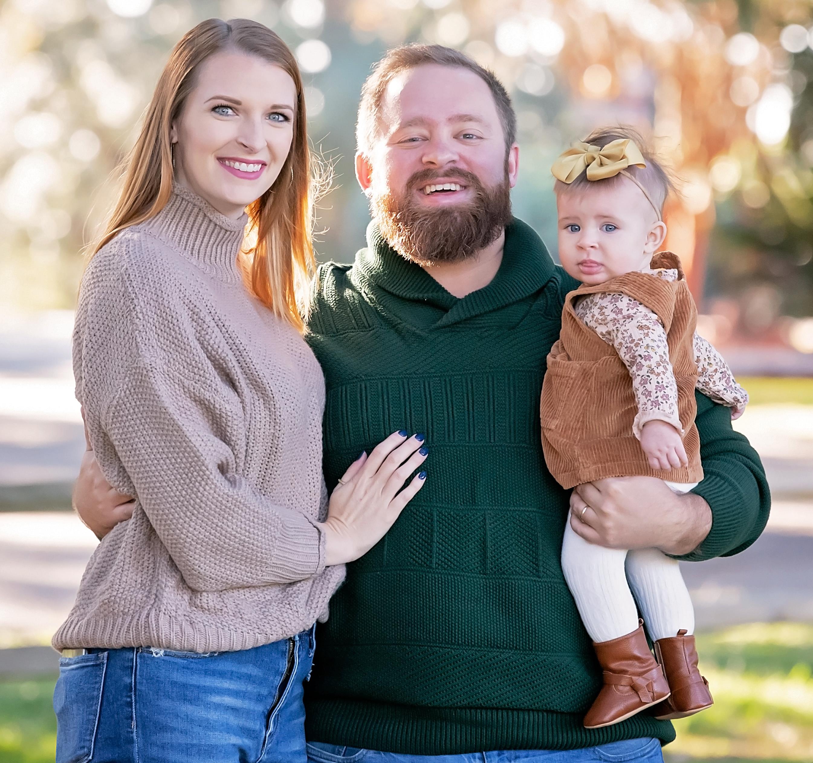 My husband, daughter, and me
