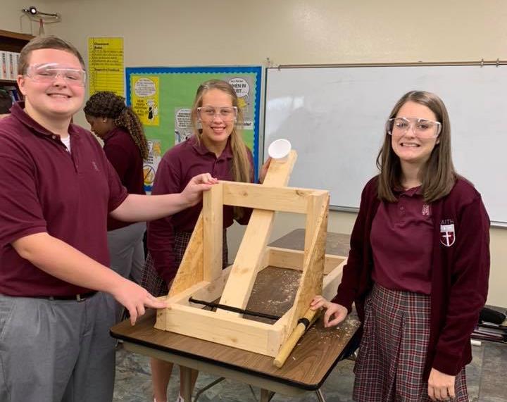 students building catapult students building catapult