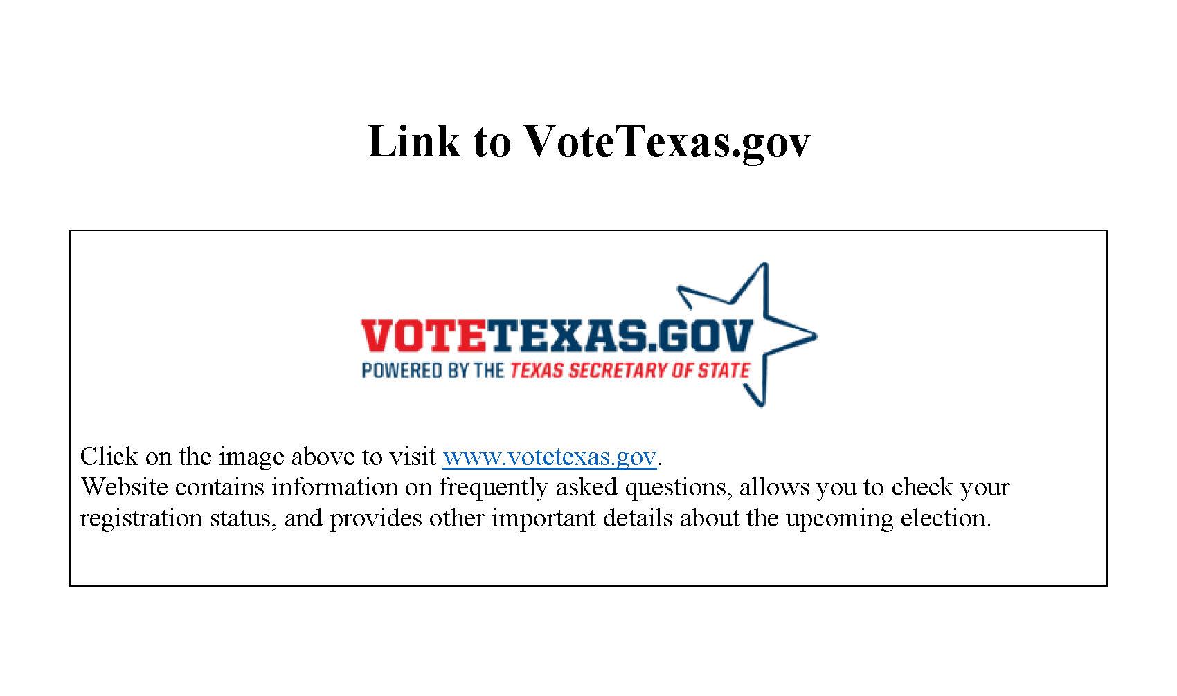 Vote Texas link  Vote Texas link