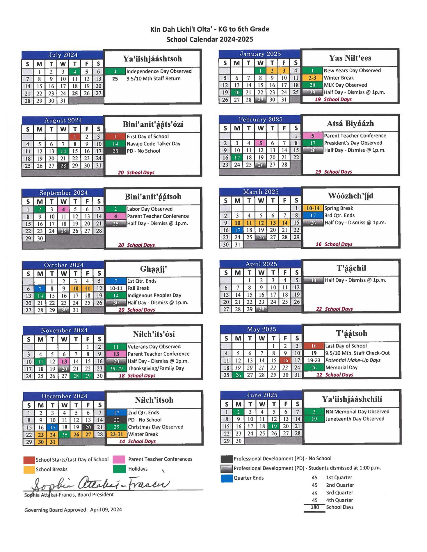 Academic Calendar