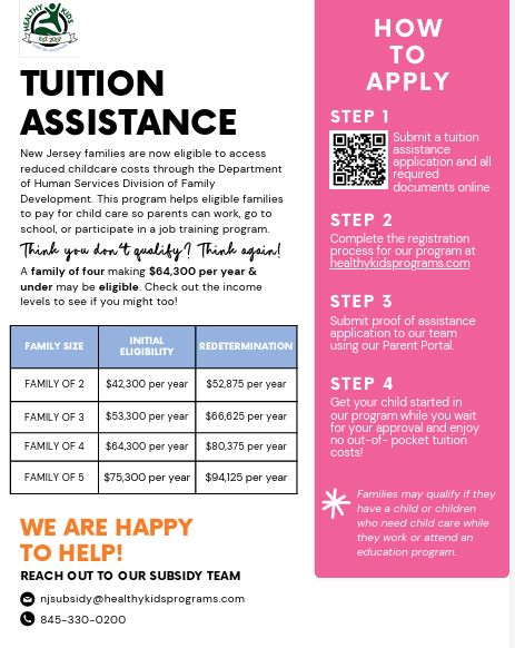 SACC healthy kids tuition