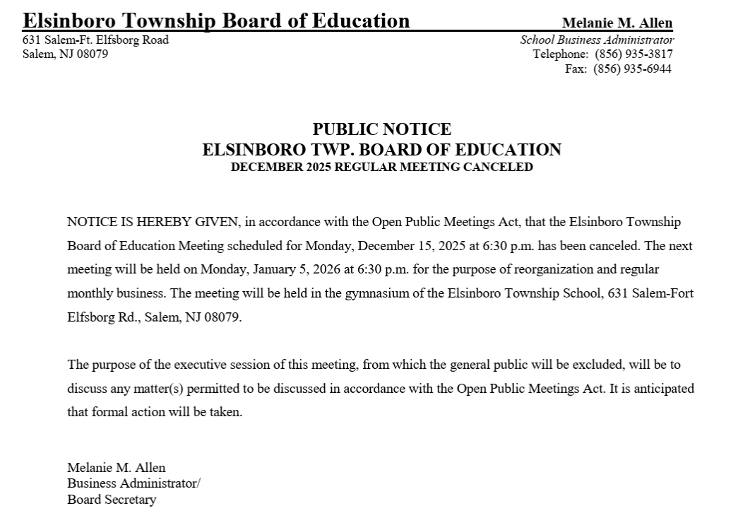 board meeting december notice
