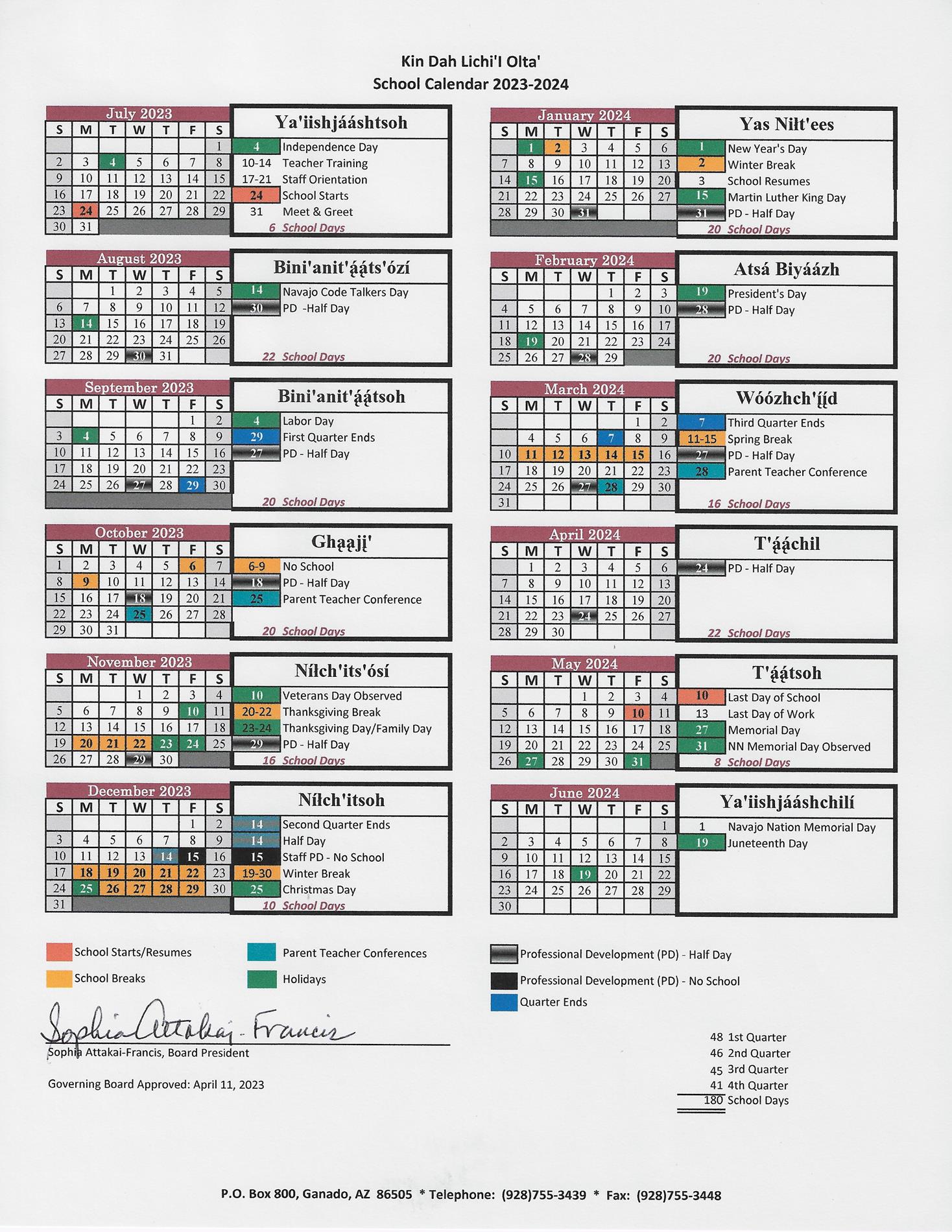 Academic Calendar