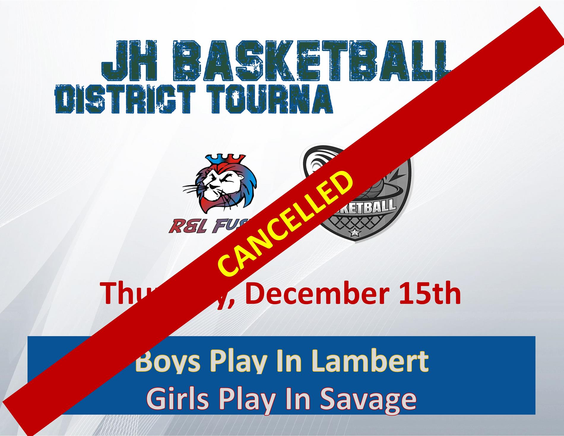 JH Tourney Cancelled