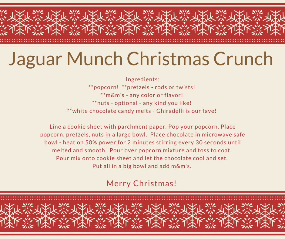 Jaguar Munch Christmas Crunch recipe 