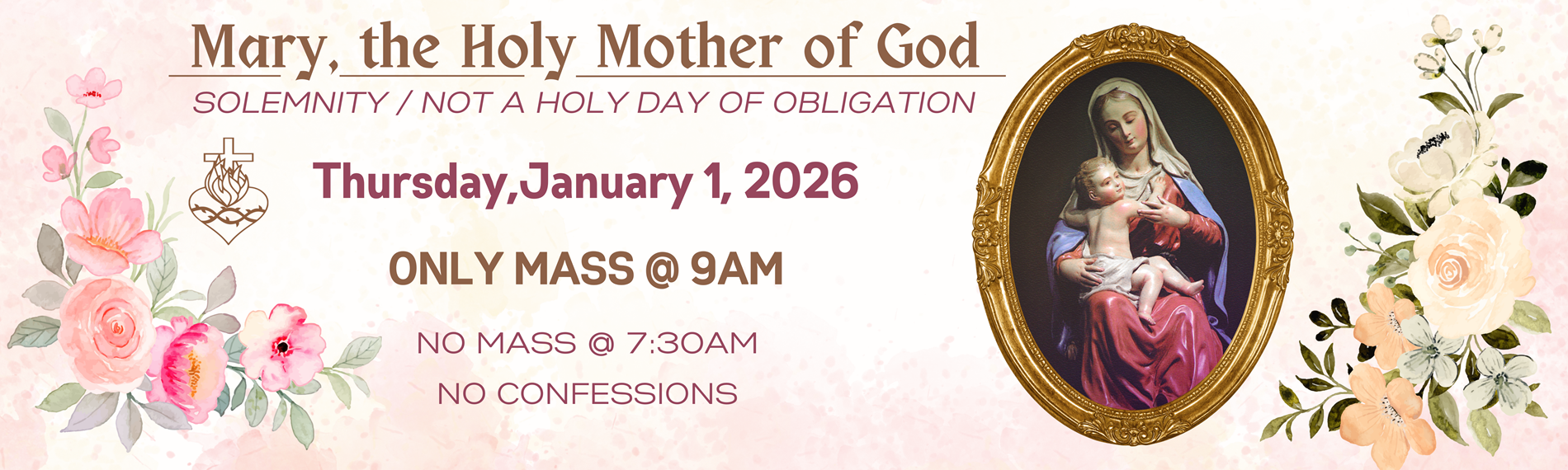 Solemnity Mother Mary Jan 1 2026