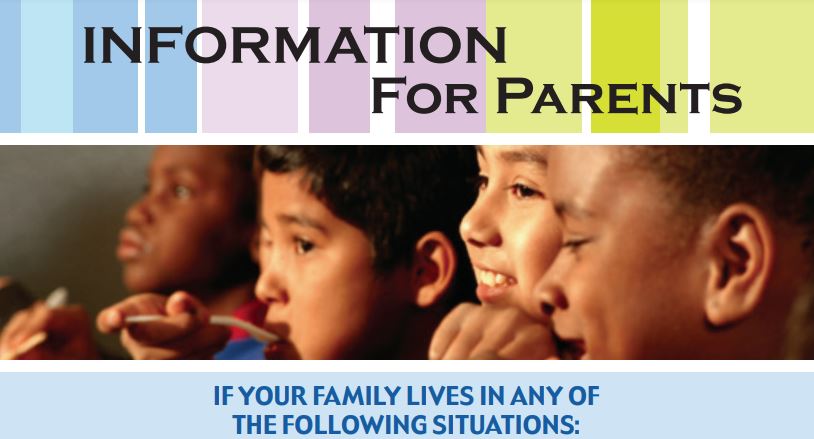 Picture of students, text reads information for parents