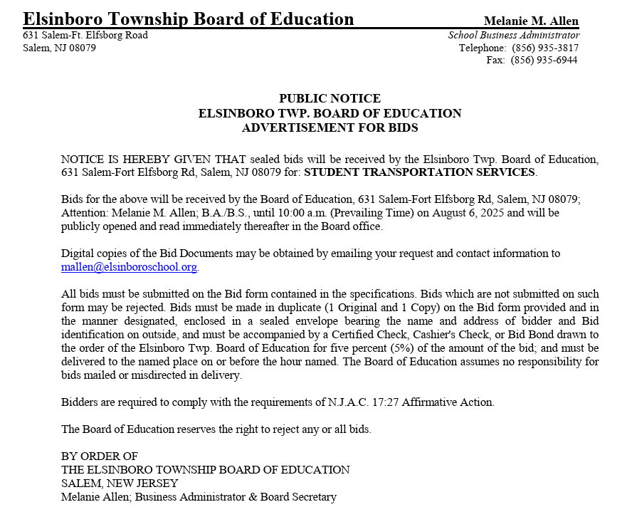 public notice, transportation