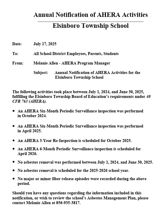 AHERA asbestos